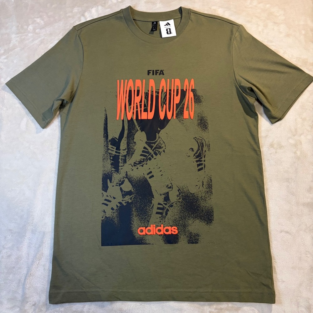 Adidas Mens FIFA World Cup 26 Host Cities Graphic T-Shirt Olive Green Small